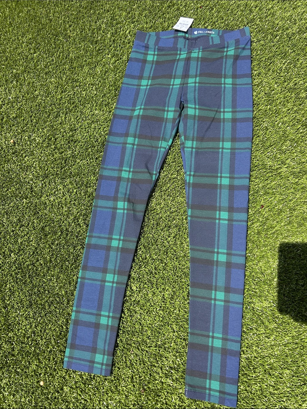 NWT Crewcuts Girls Blue & Green Plaid Leggings